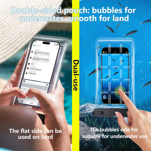 2 Pack-IP68 Waterproof Phone Pouch Floating Case for Underwater Photography, Underwater Screen Touchable, Cellphone Dry Bag, Detachable Lanyard fo...