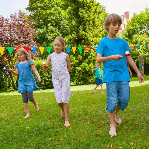 Easter Egg and Spoon Race Game 6 Players, Halloween Eyeball and Spoon Relay Race Games for Kids & Adults, Wooden Spoon Game Egg Game for Party Car...
