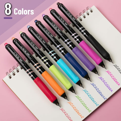Mr. Pen- Retractable Gel Pens, 8 Pack, Vibrant Barrels, Fast Dry, Colorful Ink Gel Pens Fine Point 0.7mm, Retractable Pens, Cute Pens, Gel Ink Pen...