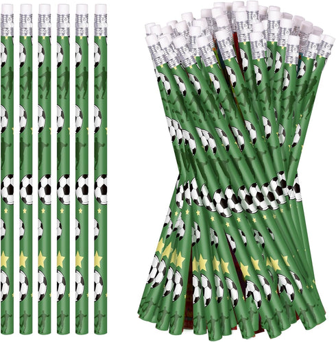 48 Soccer Pencils Sports Ball Pencils with Erasers Fun Wooden Sports Pencils Birthday Pencil Drawing Pencils for School Office Stationery Class Re...