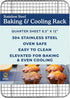 Ultra Cuisine Stainless Steel 8.5 x 12-inch Cooling and Baking Rack - Oven-Safe - Dishwasher-Safe - Heavy Duty - Tight Wire Bake for Oven Cooking ...