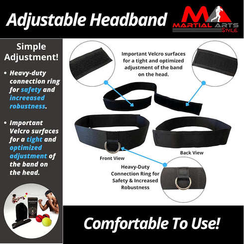 Boxing Reflex Ball Headband, Punching Ball Headband, MMA Training Equipment, Boxing Equipment, Home Workout Equipment for Men, Kids Boxing Set, Bo...
