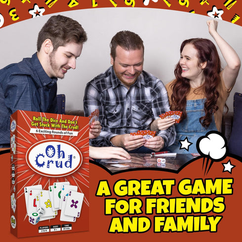 Oh Crud Card and Dice Game, Family Game for 2-6 Players, Adults, Teens, Kids, Easy-to-Learn, Strategy, Great for Friends and Families - Ghetti Gam...