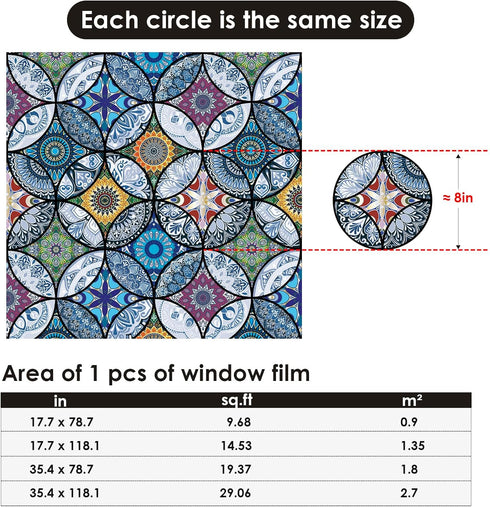 DKTIE Static Cling Decorative Window Film with Installation Tools Non Adhesive Privacy Film, Stained Glass Window Film for Bathroom Shower Door He...