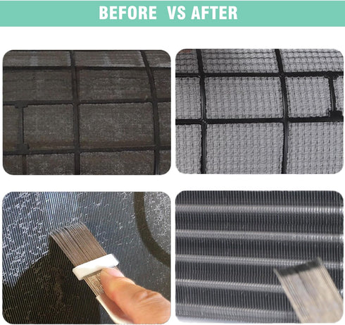 2Pcs Air Conditioner Fin Comb Cleaner kit AC Coil Cleaning Brush Condenser Fin Straightener AC Evaporator Comb Radiator Repair Clean Tool...