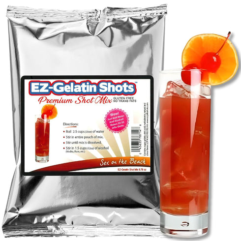 Sex On The Beach Jello Shot Mix 6.78 oz - Premium Gluten-Free Jello Mix for Tasty Jello Shots - Easy to Make EZ Gelatin Powder Mix for Jello Shots...