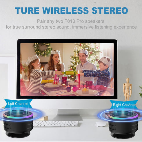 Bluetooth Speakers, IPX7 Waterproof Shower Speaker, Portable Speaker with LED Display, FM Radio, Suction Cup, Light Show, Built-in Mic, Best Gifts...