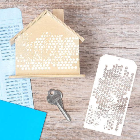 8 Pieces Paint Stencils for Crafts, Reusable Brick Honeycomb Mixed Media Art Texture Stencils for Painting on Card Making Canvas DIY Craft Furnitu...