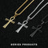 Cross Pendant for Car Rear View Mirror Decor Hanging Ornament Stainless Steel Coptic Ankh Cross Necklace Amulet Crucifix Jewelry Adult Men Christi...