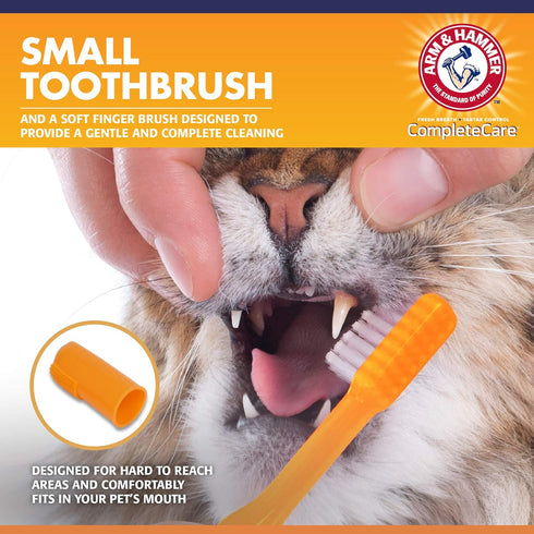 Arm & Hammer for Pets Complete Care Cat & Kitten Dental Kit | Includes 2.5 oz Tuna Flavor Enzymatic Cat Toothpaste, Cat Toothbrush, and Rubber Fin...