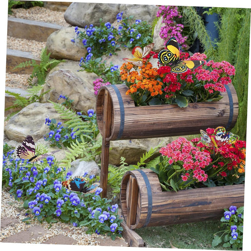 Flower Decor 24pcs Butterfly Garden Decoration Beautiful Decoration Metal Stakes Outdoor Garden Stakes Metal Lawn Ornaments Windmill Decor Foot Ha...