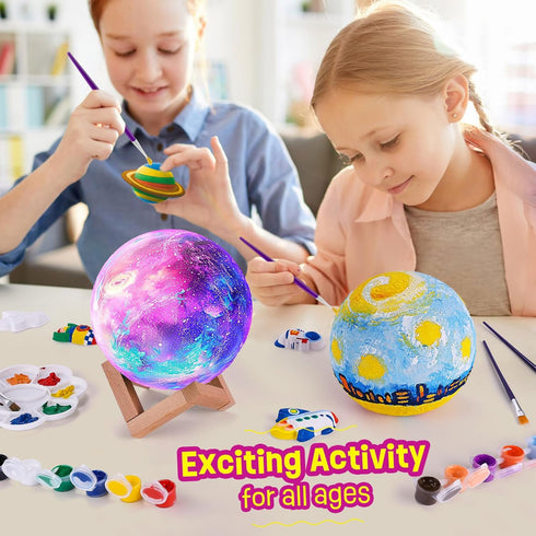 Paint Your Own Moon Lamp Kit, Cool Gifts DIY 3D Space Moon Night Light, Art Supplies Arts & Crafts Kit, Arts and Crafts for Kids Ages 8-12, Toys G...