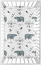 Sweet Jojo Designs Blue White Watercolor Baby Boy Fitted Mini Portable Crib Sheet Bear Mountain Collection - for Mini Crib or Pack and Play ONLY...