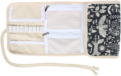 Teamoy Crochet Hook Case, Roll Bag Holder Organizer for Various Crochet Needles and Knitting Accessories, Compact and All-in-Place, Animal World...
