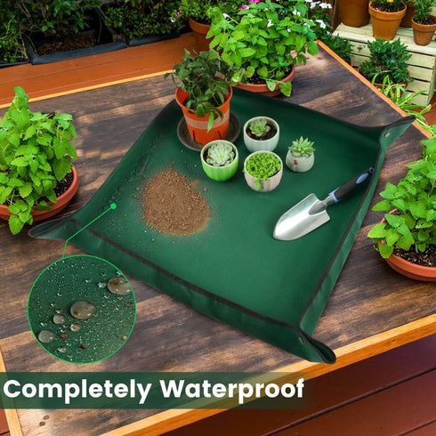 Repotting Mat for Indoor Plant Transplanting and Mess Control. 29.5" X 29.5" Portable Potting Tray Succulent Gardening Mat Gardening Gifts for Pla...