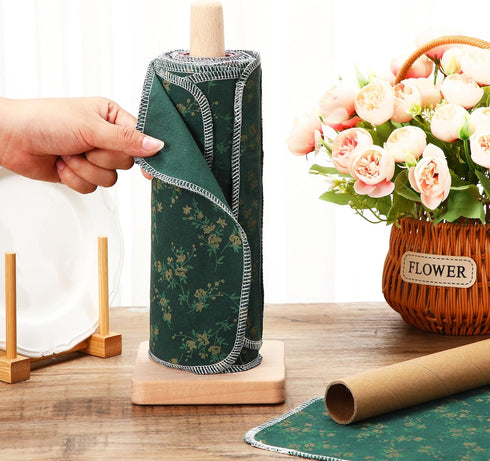 25 Pcs Reusable Paper Towels Reusable Cotton Towels Paper Towels Toilet Absorbent Washable Paper Towels with Roll Kitchen Dishcloth for Kitchen Pa...