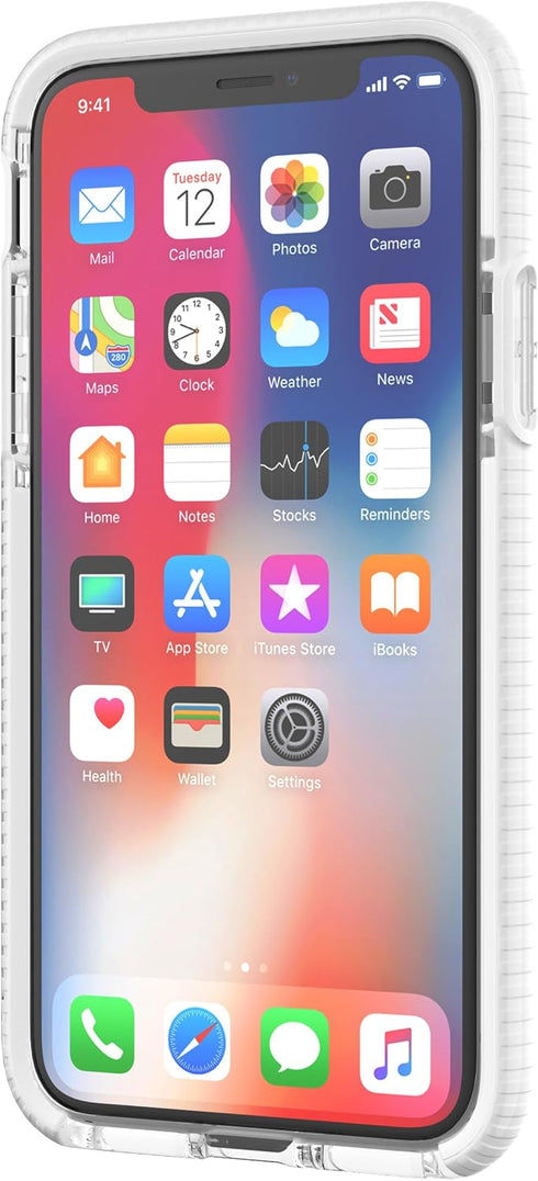 Tech21 Evo Check Slim Fit Case for iPhone X/XS - Clear White, Wireless & Heavy Duty Protection...