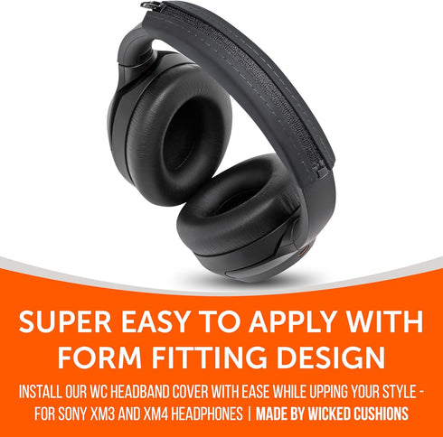 WC BandZ XM3 / XM4 - Silicone Headband Cover for Sony WH1000XM3 & WH1000XM4 Headphones by Wicked Cushions | Enhanced Comfort, Style, & Sweat Prote...