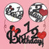 Happy 1/2 Birthday Cake Topper, Black and Red Glitter Mouse Theme Baby Shower Sign, Carton Theme Cake Decoration, 6 Months Birthday Party Supplies...