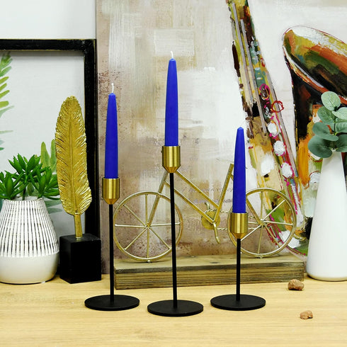 Zest Candle 12-Piece Taper Candles, 6-Inch, Blue...