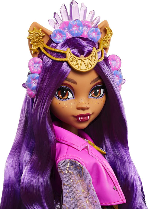 Monster High Monster Fest Doll, Clawdeen Wolf with Glam Outfit & Festival Themed Accessories like Snacks, Band Poster, Statement Bag & More...