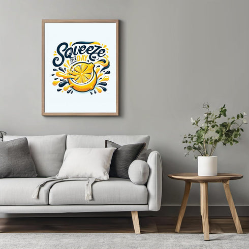 Posterizer 1 pcs-Squeeze the Day-Funny Poster-Comedy Art-Kitchen & Bar Art- Art for Cafe, Restaurant, Coffee Bar - unframed wall art...