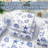 JarThenaAMCS 100 Sheets Ocean Tissue Paper Blue Sea Shell Starfish Gift Wrapping Paper Coastal Beach DIY Art Craft Tissue for Wedding Birthday Sum...
