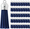 Mandala Crafts 100 Pcs Navy Blue Faux Suede Tassels Bulk Keychain Making Supplies - Small Leather Tassels for Charms, Jewelry Making, and DIY Craf...