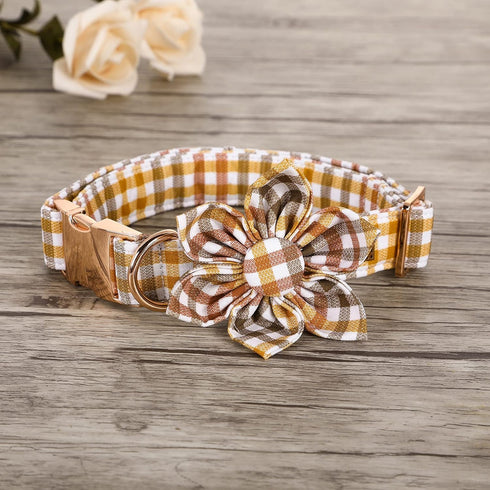 Elegant little tail Flower Dog Collar for Female or Male Dogs, Fall Pet Collar Adjustable Dog Collars with Flower Gift for Medium Dogs...