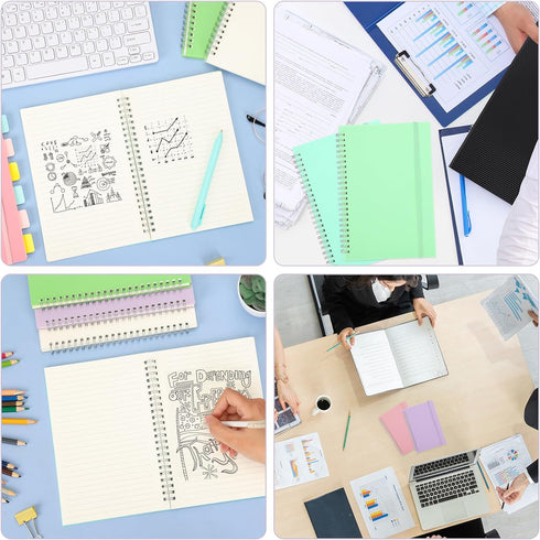 EOOUT 5 Pack Lined Paper Notebook 5.7 x 8.4 Inches College Ruled Spiral Notebook Journal for School, Office, Artist Writing/Drawing (Pink, Blue, G...
