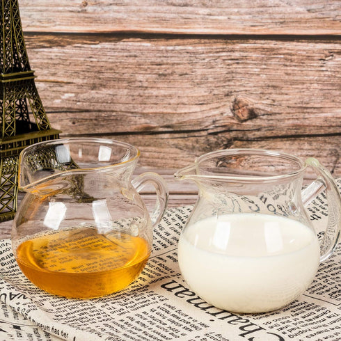 ELITEA Clear Glass Creamer Pitcher Milk Cream Tea Serving Pitcher (250ml, 8.5 oz. fl)...