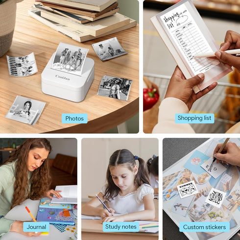 Mini Printer Maker D1 Thermal Printer, Portable Bluetooth Phone Printer, Small Instant Pocket Printer, for School Notes, Anatomy Picture, Children...