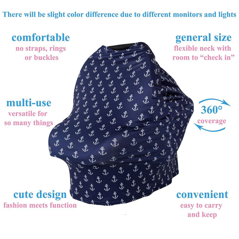 TUOKING Car Seat Covers for Babies, Multi-Use Cover-Silky Mom Nursing Cover Infant Breastfeeding Scarf Shopping Cart High Chair Ultra-Soft Stretch...