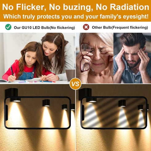 GU10 LED Bulb Dimmable,50W Halogen Equivalent,5W 3000K Warm White MR16 GU10 Bulb Replacement for Recessed Track Lighting,120°Flood Beam for Kitche...