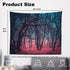 Shrahala Red Nature Stranger Wall Tapestry, Green Forest Moonlight Mystic Magic Landscape Wall Hanging Large Tapestry Decoration Polyester Fiber W...
