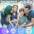 Halal Vitamin D3 with K2 Chewable Tablets - Vitamin D 2000 iu + Menaquinone-7 (MK7) | Supports Heart Health, Bones, and Muscles Health | 90 Count ...