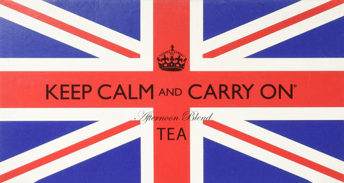 Keep Calm and Carry On Tea Carton Box, Afternoon Blend Tea (40 Bags, 125g, 4.4oz)...