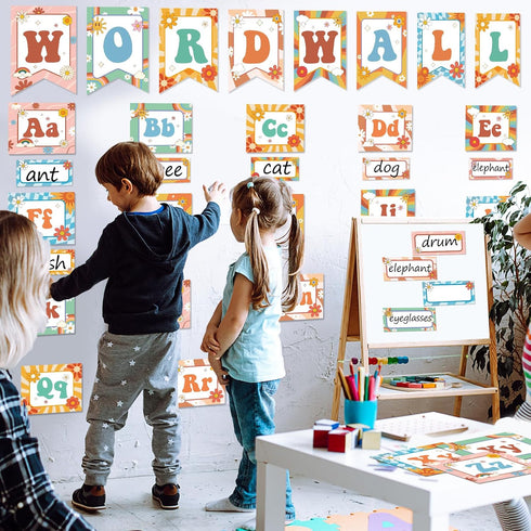 gisgfim Word Wall Classroom Bulletin Board Set Classroom Alphabet Letters for Wall Alphabet Classroom Decoration Supplies for Home Preschool Prima...