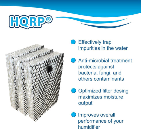 HQRP 3-Pack Filter Compatible with Bionaire BWF100, BCM630, BCM645, BCM646, BCM655, BCM657, BCM658, BCM658C, BCM658SC Humidifiers
