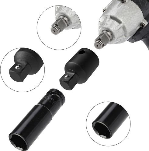 Bates- Impact Socket Adapter and Reducer Set, 4-pcs, Impact Sockets Adapter Sets, Impact Adapter, Socket Adapter Set, 1/2 to 3/8 Socket Adapter, 3...