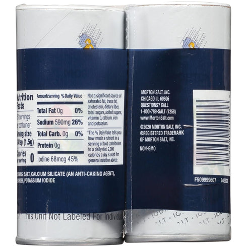 Morton Iodized Salt Shakers - 2 CT...