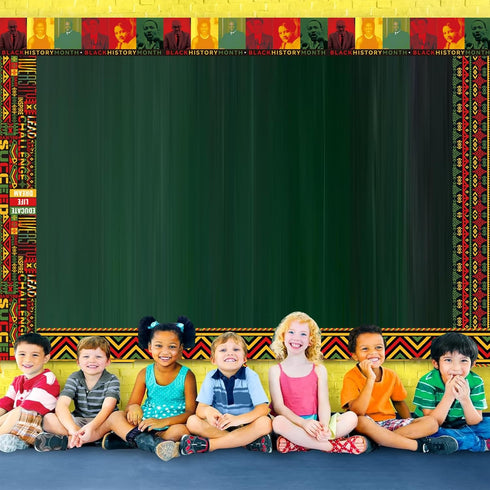 Black History Month Bulletin Board Borders Classroom Decorations, African Worthwhile Commemoration Festival Bulletins Board Wall Decor...