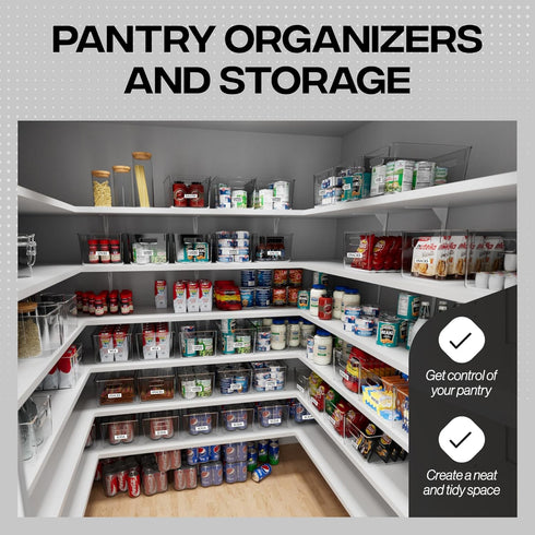 ClearSpace Clear Plastic Storage Bins – Pantry Organizers & Storage Containers, Cabinet Organizer - Home Organization Must Haves for Kitchen, Laun...