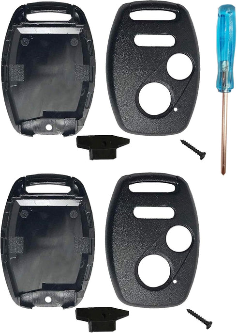 3 Buttons Key Fob Shell Case Fit for Honda Civic CR-V Crosstour Fit Pilot CR-Z Odyssey Accord Replacement Keyless Entry Remote Control Car Key Fob...