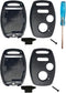 3 Buttons Key Fob Shell Case Fit for Honda Civic CR-V Crosstour Fit Pilot CR-Z Odyssey Accord Replacement Keyless Entry Remote Control Car Key Fob...