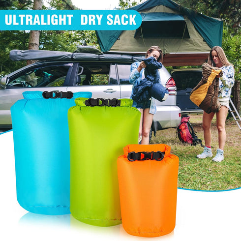 Dry Bags Waterproof bag 3-Pack, 5L/15L/30L Ultralight Dry Sack Portable Stuff Sack Waterproof Bags for Travel Camping Hiking Kayaking Backpacking ...