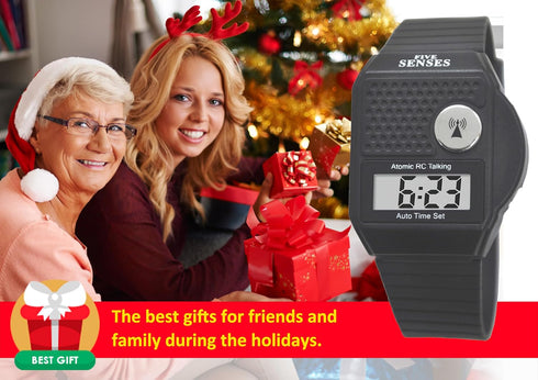 FIVE SENSES - English Atomic Talking Watch, Easy to use for Seniors Blind Men Women, Loud Talking Watch with Sound for Vision Impaired, Watches fo...