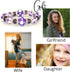 Linpeng Purple Glass Beads Polka Dots Bracelet, One Size...