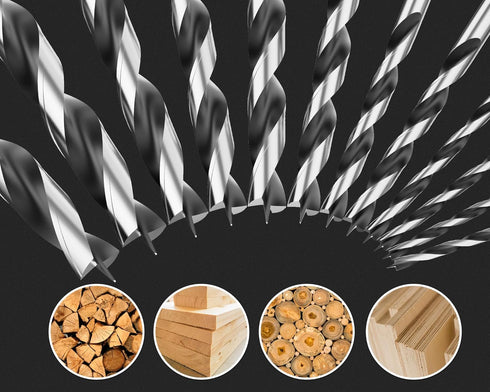 Metric Brad Point Wood Drill Bit Set, 12Pcs Drill Bit Set with Double Flutes Design for Carpenter Woodworking and All Types of Wood (3mm - 12mm)...