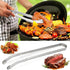 BBQ Sausage Turning Tongs Stainless Steel Kitchen Cooking Tongs Long Handle BBQ Grill Tongs Hot Dog Tongs Grill Flipping Tongs for Turning Bacon S...